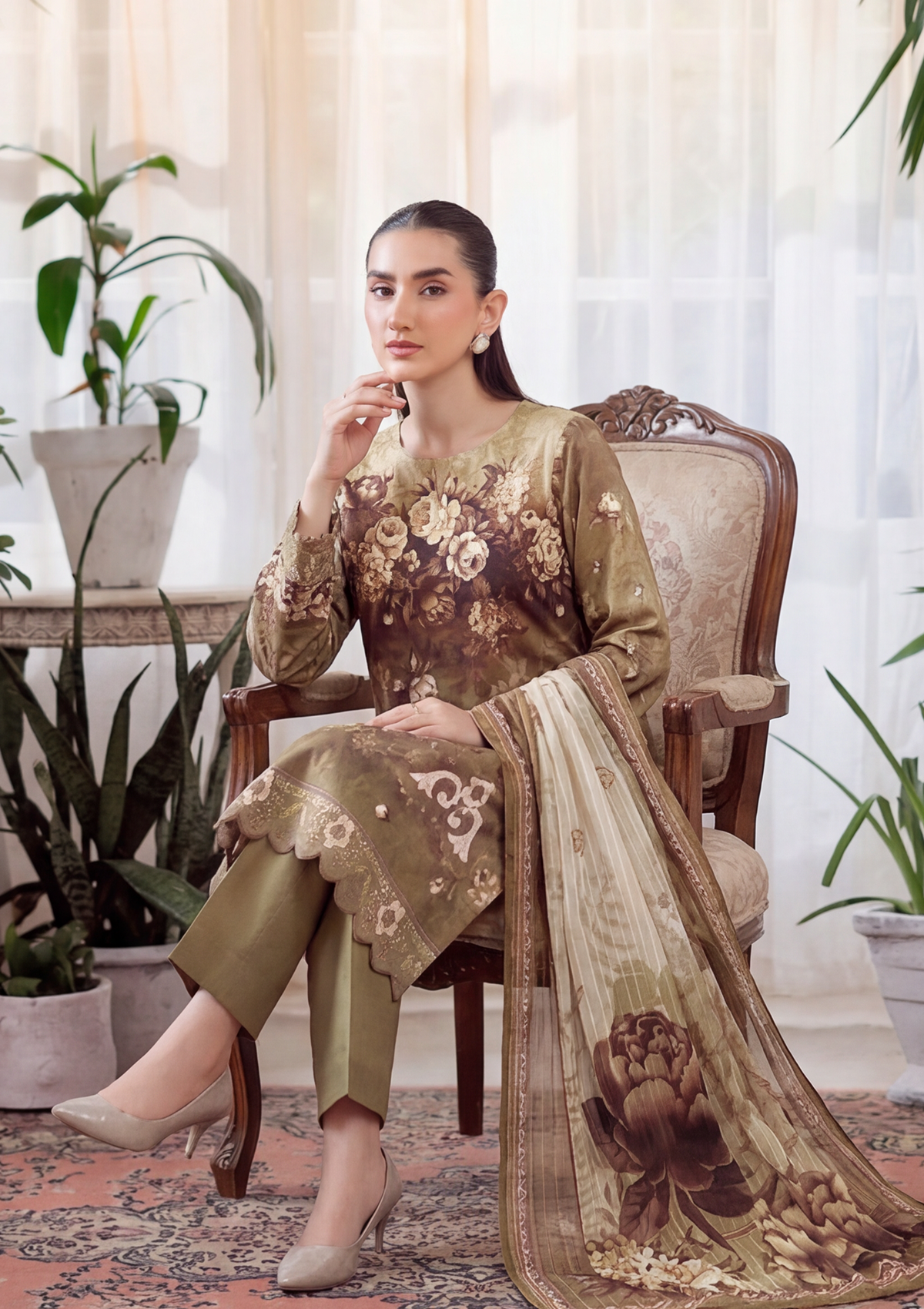 3 Piece - Embroidered Lawn - Fantak V303 - 11