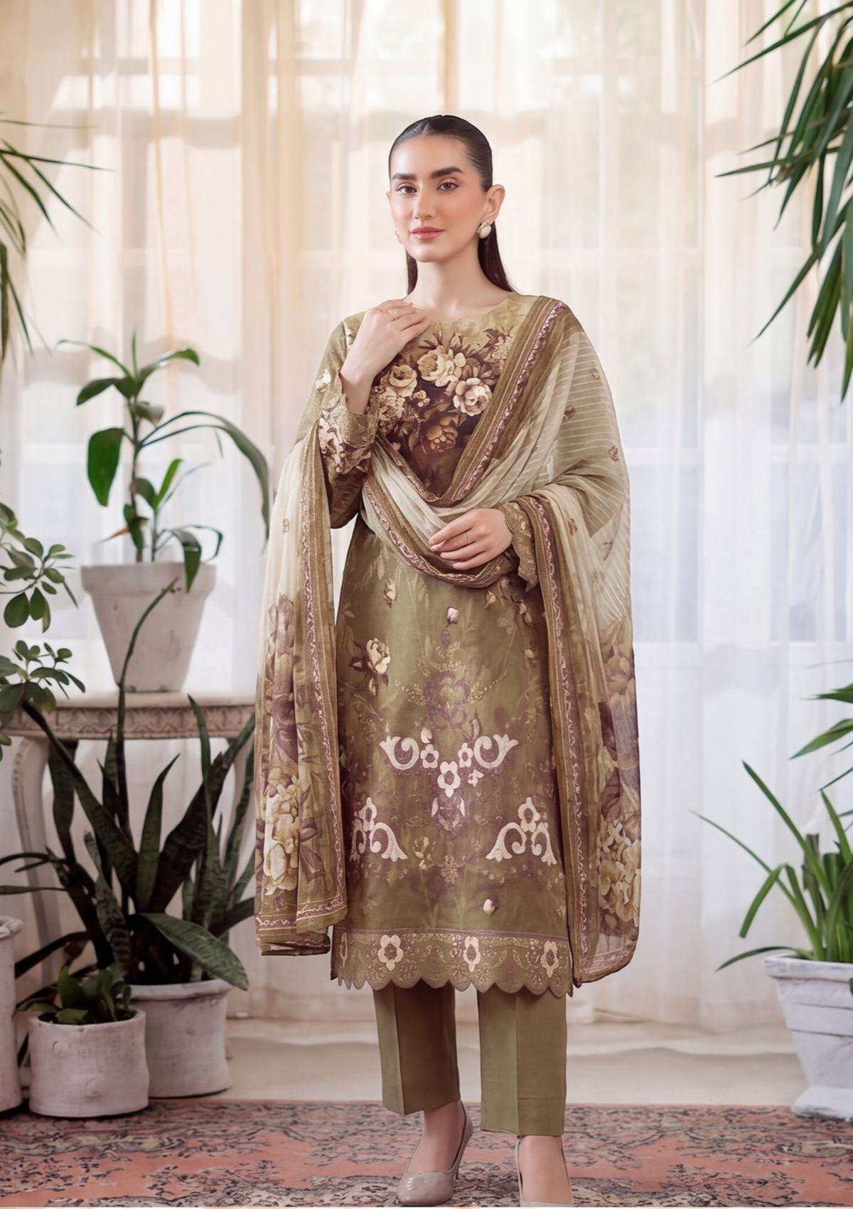 3 Piece - Embroidered Lawn - Fantak V303 - 11