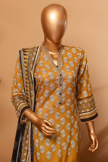 3 Piece - Embroidered Khaddar - D210