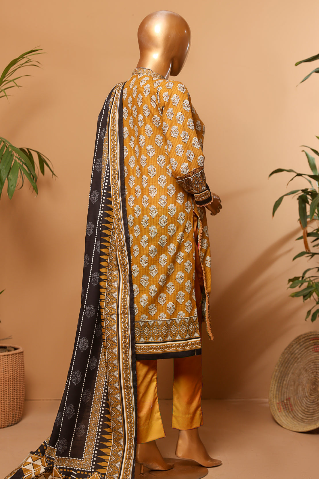 3 Piece - Embroidered Khaddar - D210