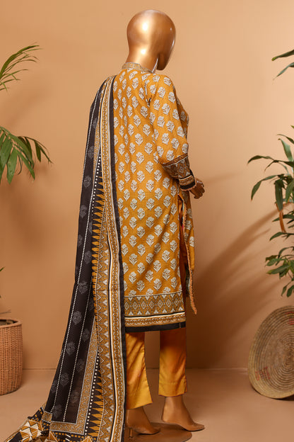 3 Piece - Embroidered Khaddar - D210