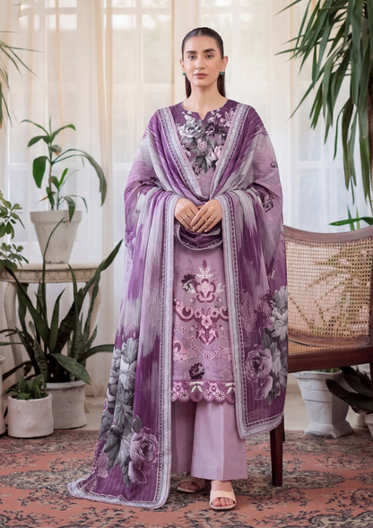 3 Piece - Embroidered Lawn - Fantak V303 - 01