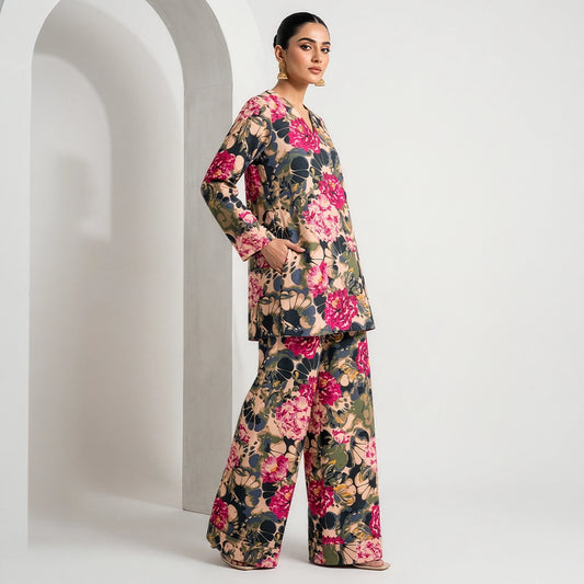 2 Piece - Digitally Printed Linen - D113
