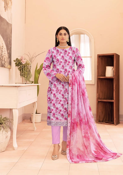 3 Piece - Embroidered Lawn - Fantak V177 - 01