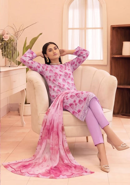 3 Piece - Embroidered Lawn - Fantak V177 - 01