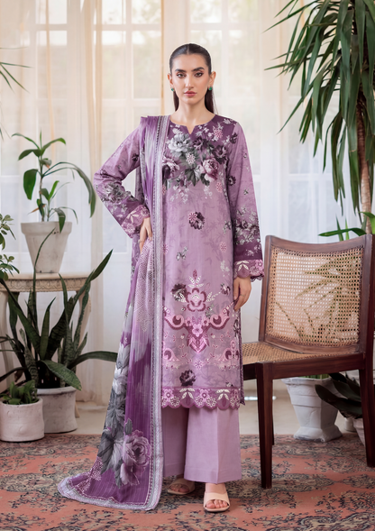 3 Piece - Embroidered Lawn - Fantak V303 - 01