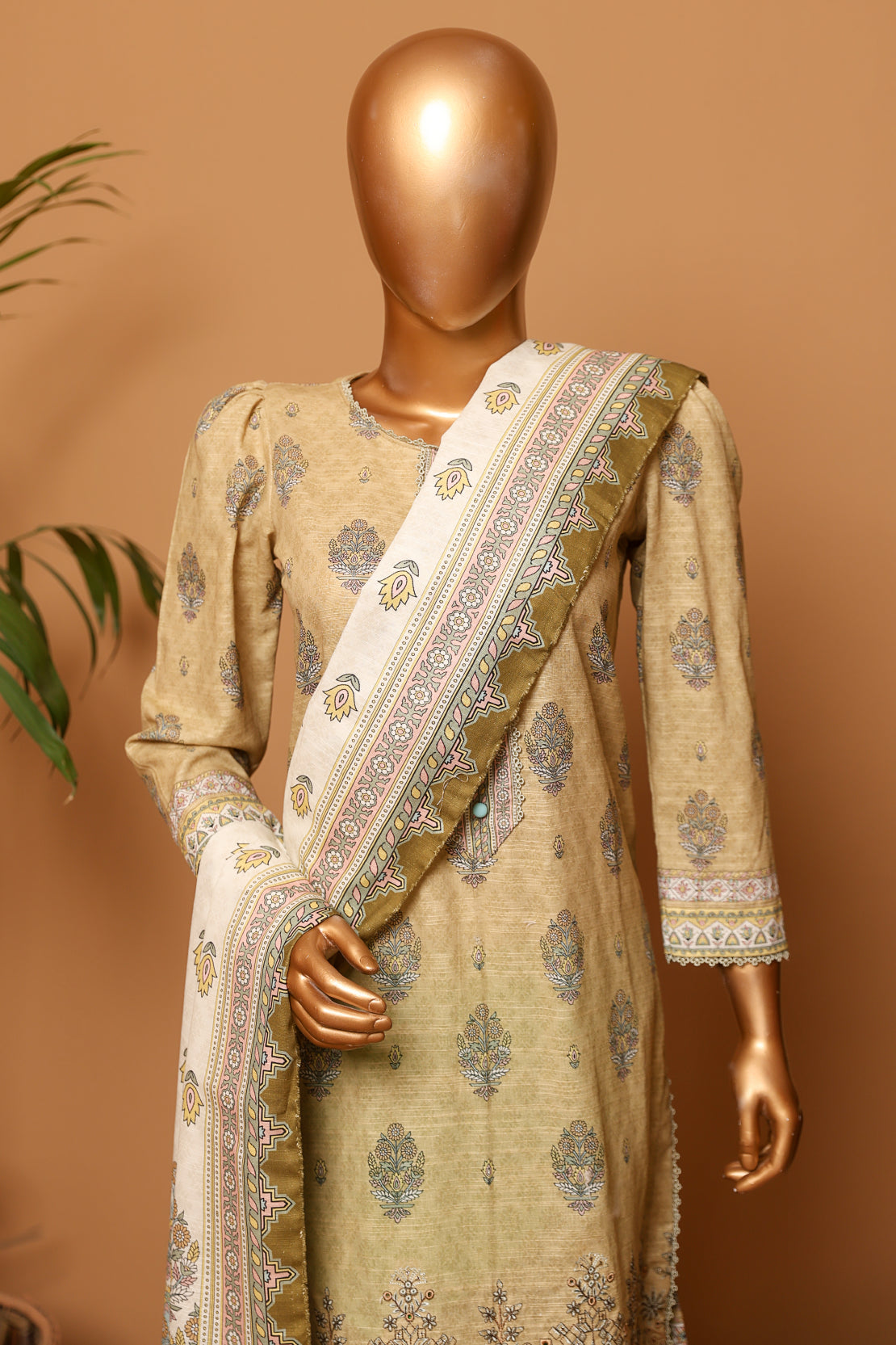 3 Piece - Embroidered Khaddar - D206