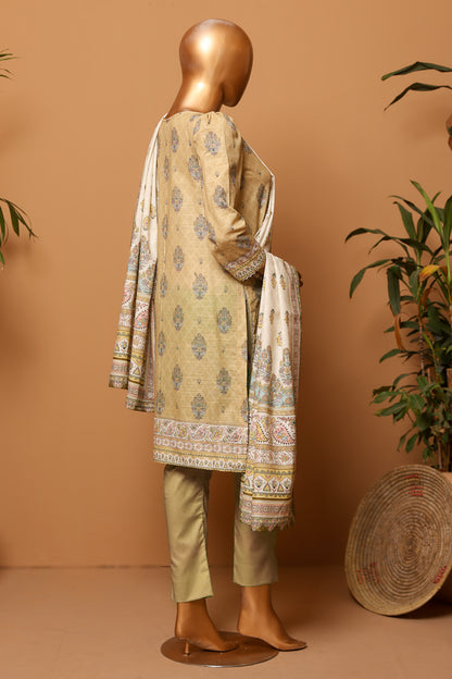 3 Piece - Embroidered Khaddar - D206