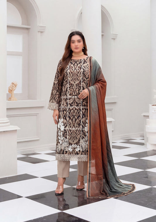 3 Piece - Embroidered Lawn - Fantak V156 - 2