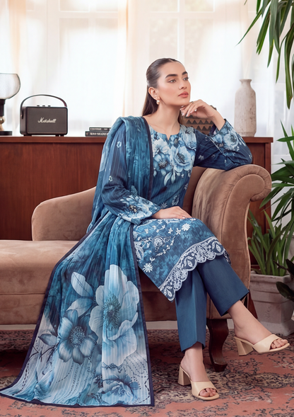 3 Piece - Embroidered Lawn - Fantak V303 - 02