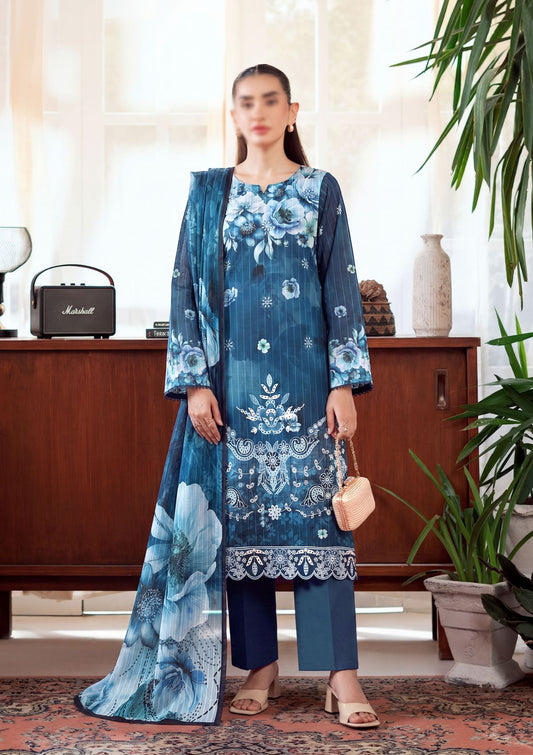 3 Piece - Embroidered Lawn - Fantak V303 - 02
