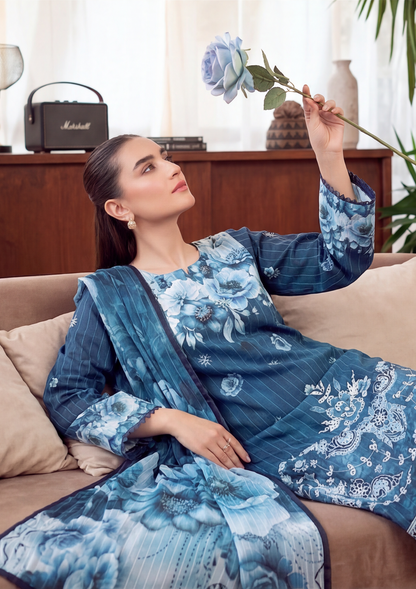 3 Piece - Embroidered Lawn - Fantak V303 - 02
