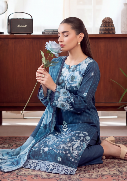 3 Piece - Embroidered Lawn - Fantak V303 - 02
