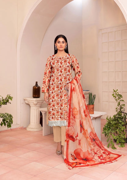 3 Piece - Embroidered Lawn - Fantak V177 - 02