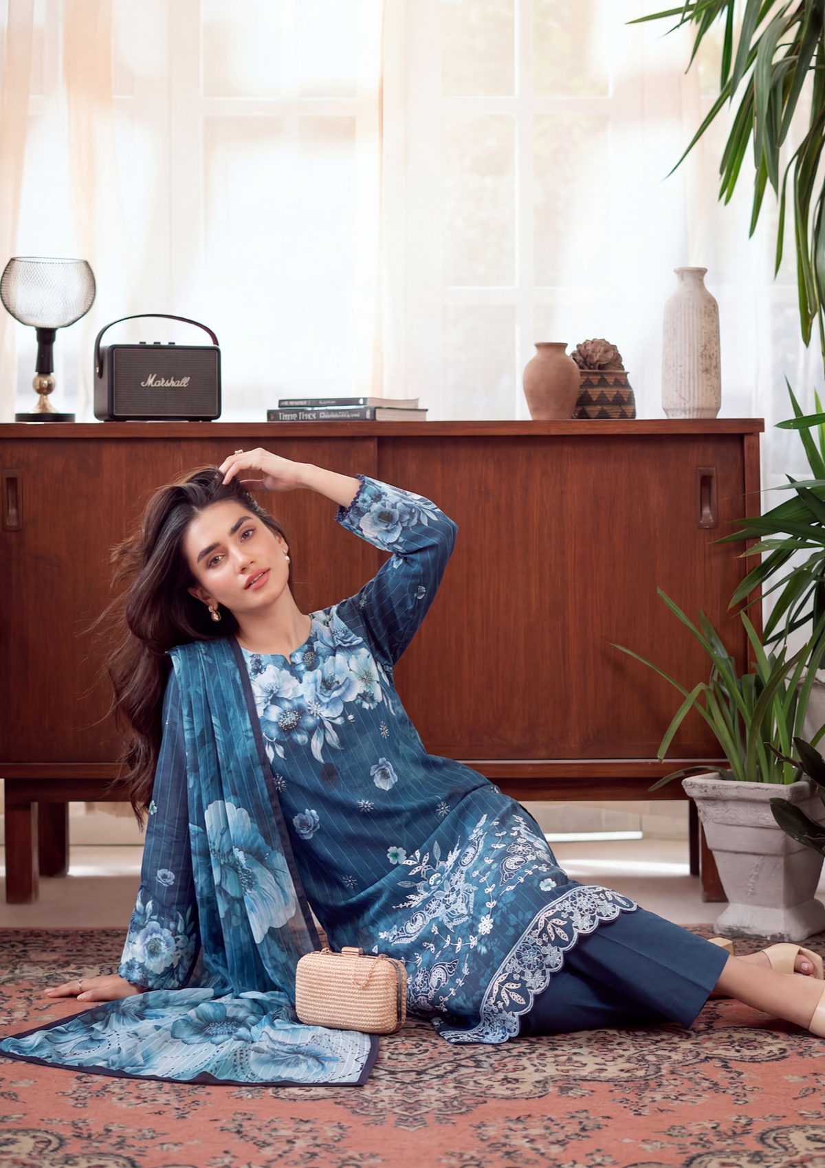 3 Piece - Embroidered Lawn - Fantak V303 - 02