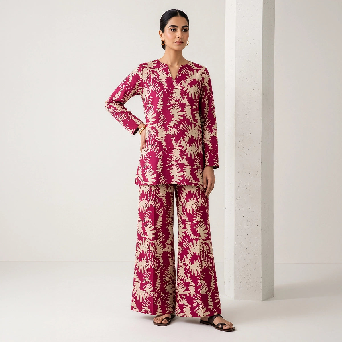 2 Piece - Digitally Printed Linen - D115