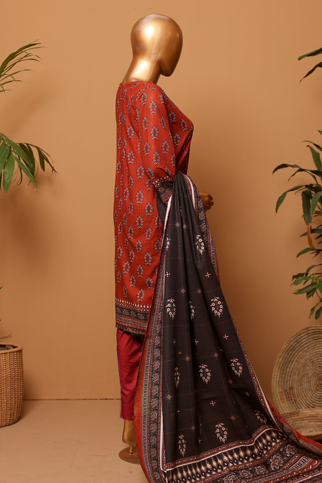 3 Piece - Embroidered Khaddar - D204