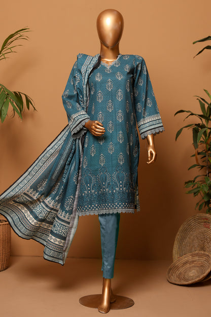 3 Piece - Embroidered Khaddar - D203