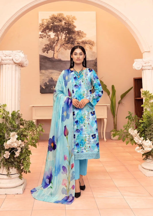 3 Piece - Embroidered Lawn - Fantak V177 - 03