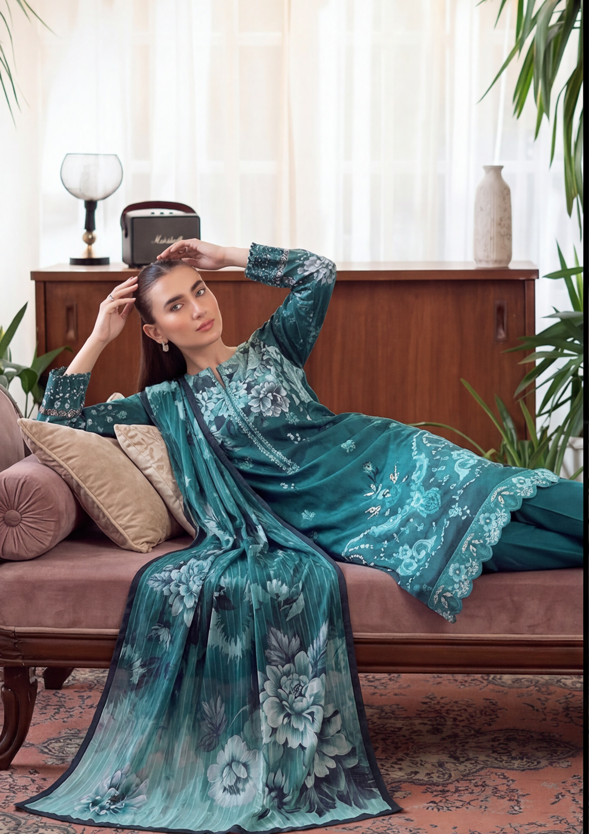 3 Piece - Embroidered Lawn - Fantak V303 - 03