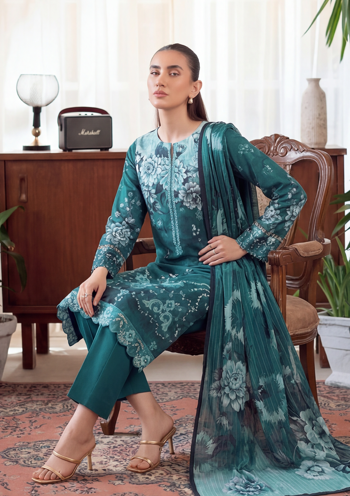 3 Piece - Embroidered Lawn - Fantak V303 - 03