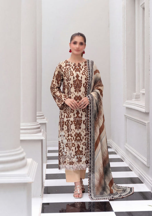 3 Piece - Embroidered Lawn - Fantak V156 - 3