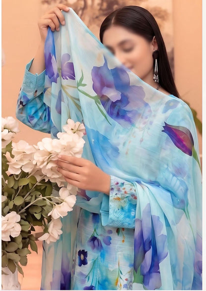 3 Piece - Embroidered Lawn - Fantak V177 - 03