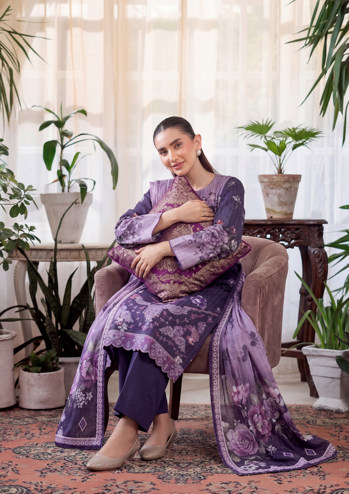 3 Piece - Embroidered Lawn - Fantak V303 - 04