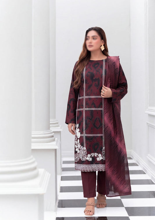 3 Piece - Embroidered Lawn - Fantak V156 - 4