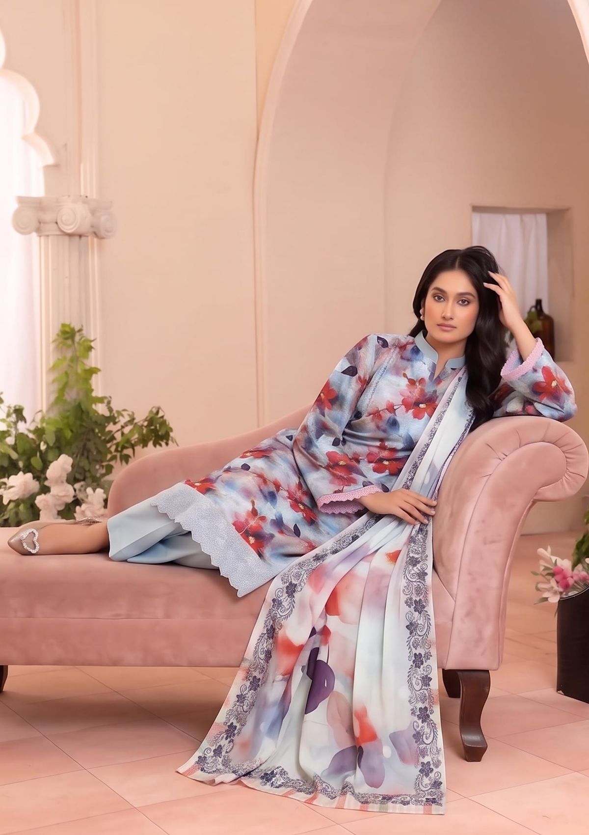 3 Piece - Embroidered Lawn - Fantak V177 - 04
