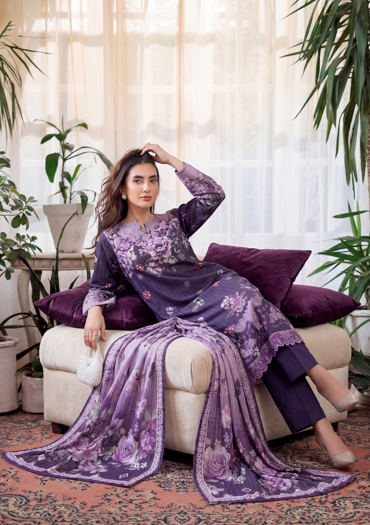 3 Piece - Embroidered Lawn - Fantak V303 - 04