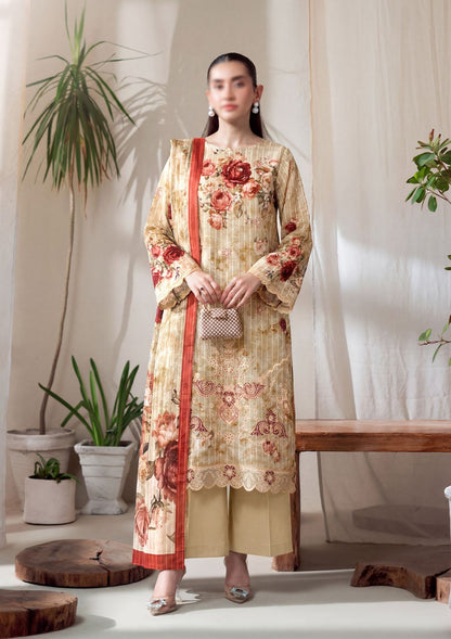 3 Piece - Embroidered Lawn - Fantak V303 - 05