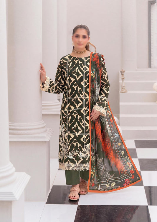 3 Piece - Embroidered Lawn - Fantak V156 - 5
