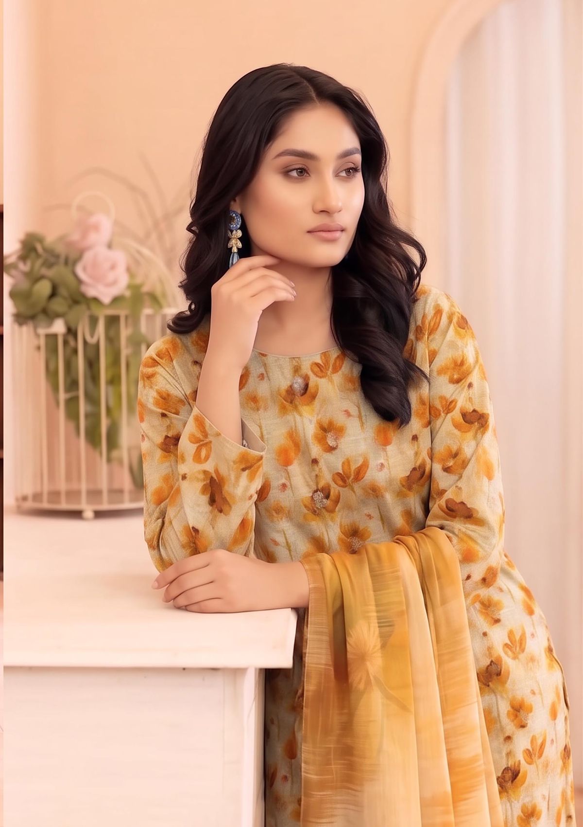 3 Piece - Embroidered Lawn - Fantak V177 - 05