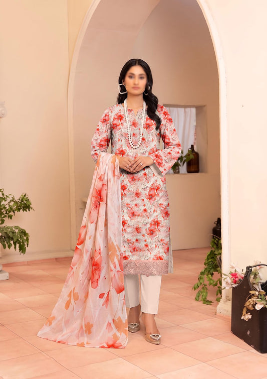 3 Piece - Embroidered Lawn - Fantak V177 - 06
