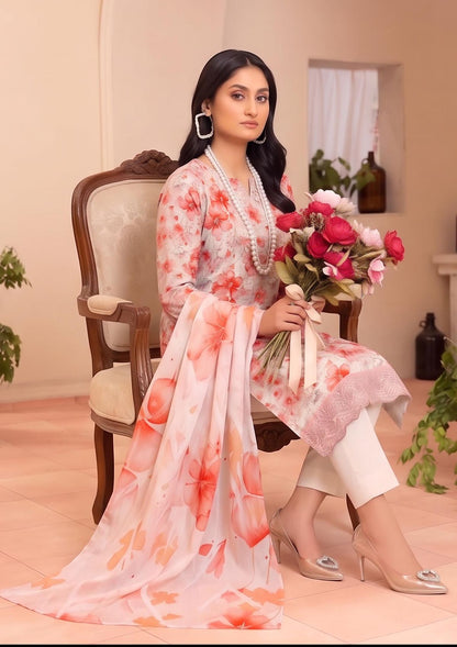 3 Piece - Embroidered Lawn - Fantak V177 - 06