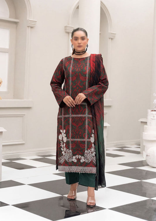 3 Piece - Embroidered Lawn - Fantak V156 - 7