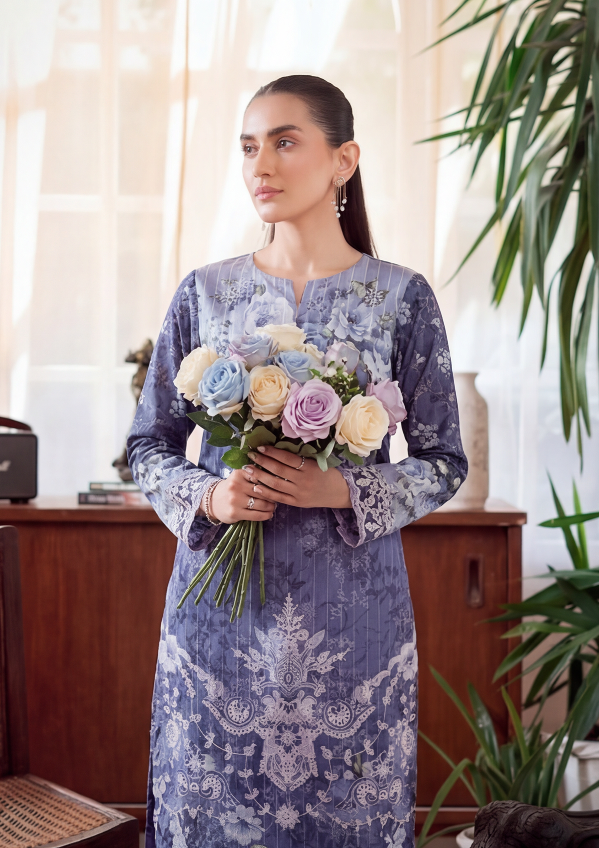 3 Piece - Embroidered Lawn - Fantak V303 - 07
