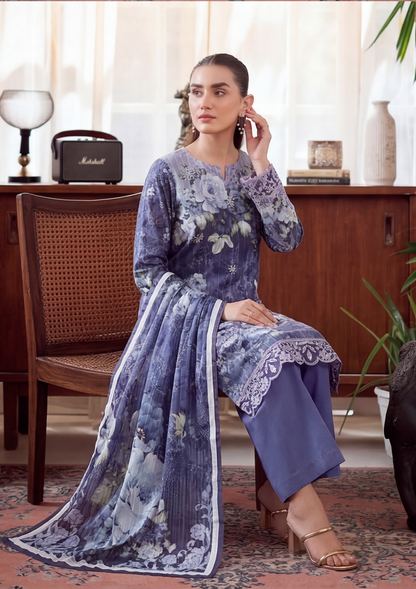 3 Piece - Embroidered Lawn - Fantak V303 - 07