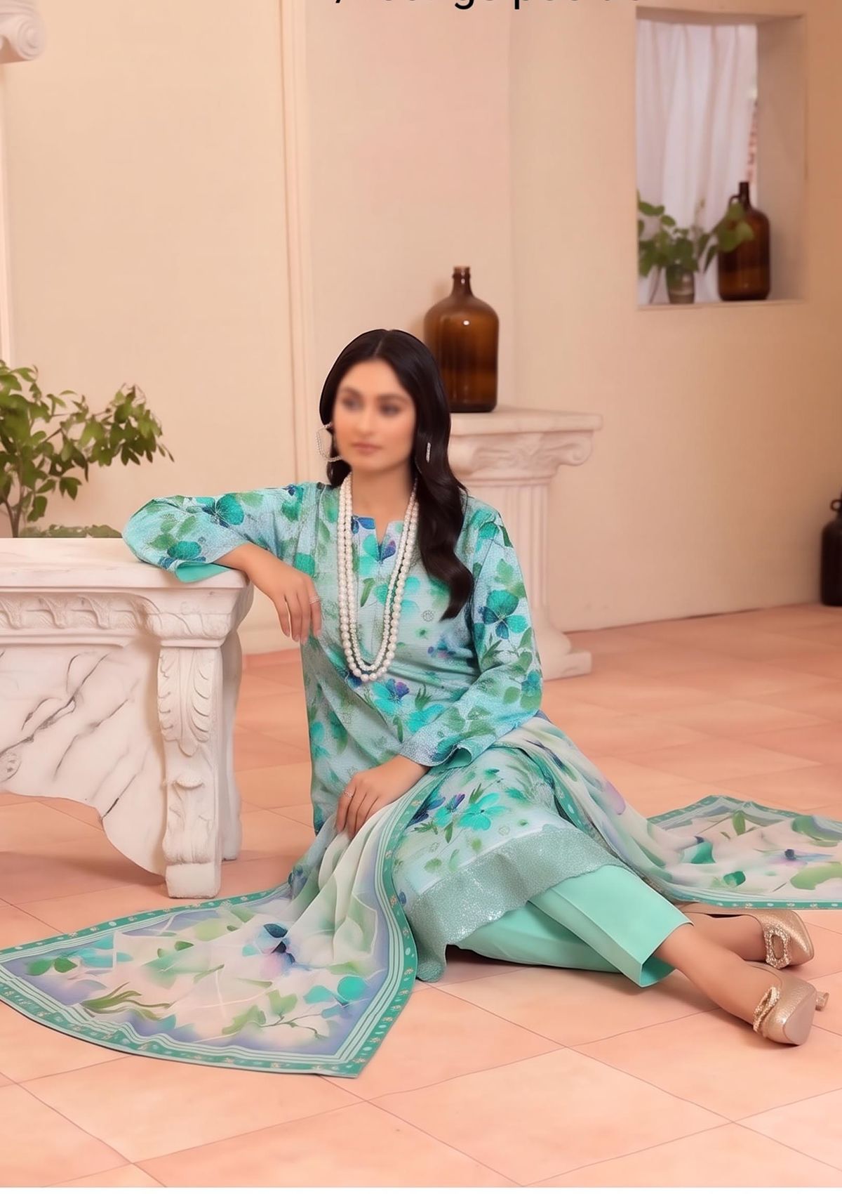 3 Piece - Embroidered Lawn - Fantak V177 - 07