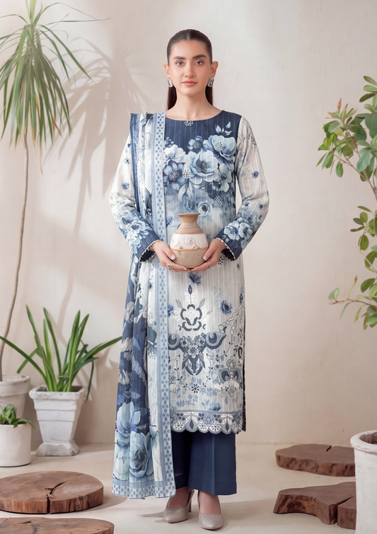 3 Piece - Embroidered Lawn - Fantak V303 - 08