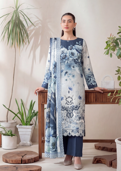 3 Piece - Embroidered Lawn - Fantak V303 - 08