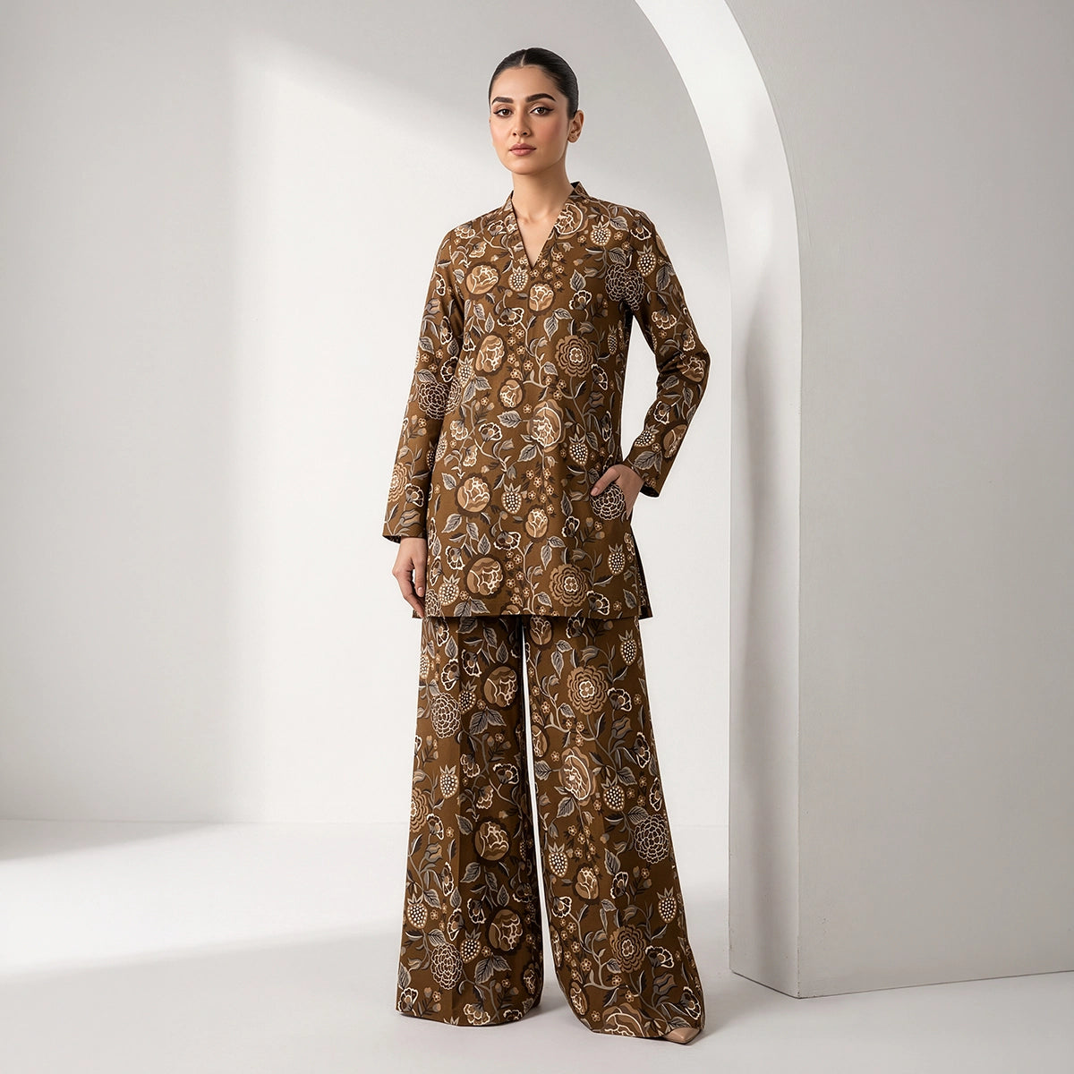 2 Piece - Digitally Printed Linen - D107