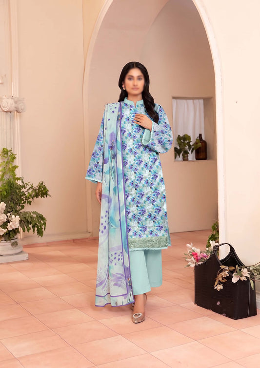3 Piece - Embroidered Lawn - Fantak V177 - 09