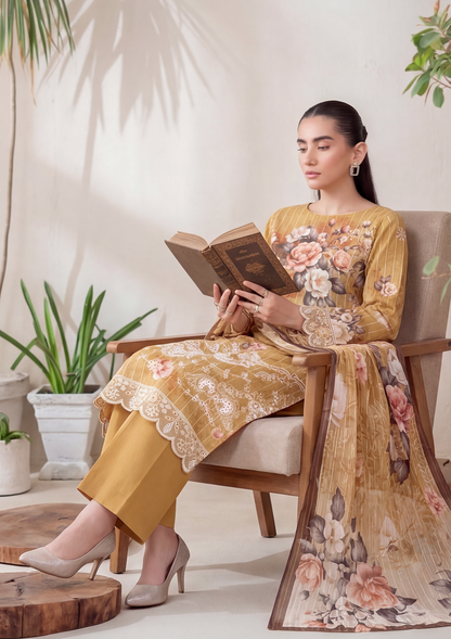 3 Piece - Embroidered Lawn - Fantak V303 - 09