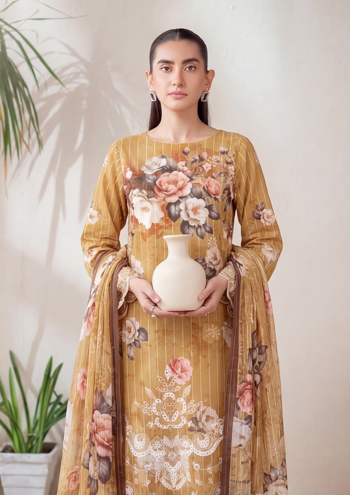 3 Piece - Embroidered Lawn - Fantak V303 - 09