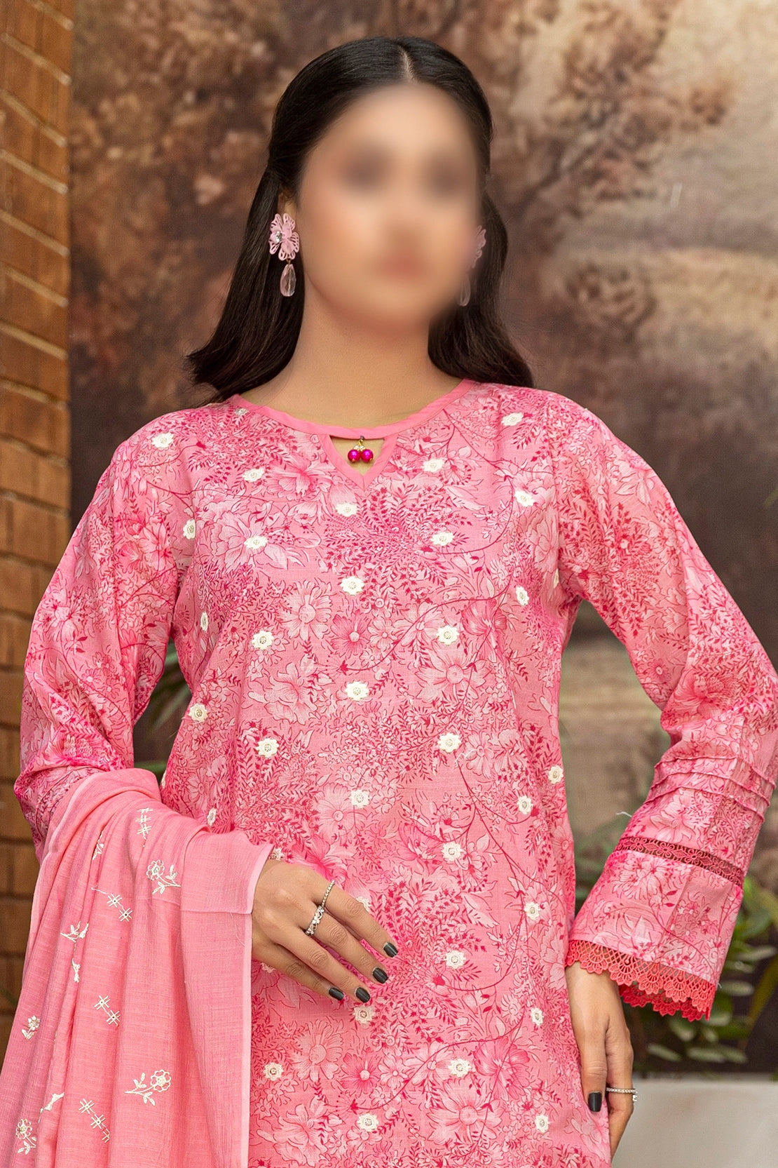 3 Piece - Embroidered Lawn - Aleen 101