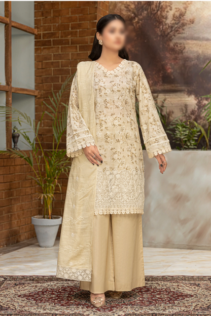 3 Piece - Embroidered Lawn - Aleen 102