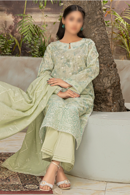 3 Piece - Embroidered Lawn - Aleen 104