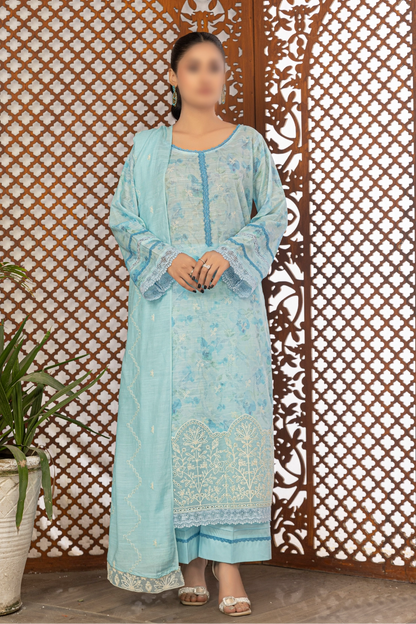 3 Piece - Embroidered Lawn - Aleen 108